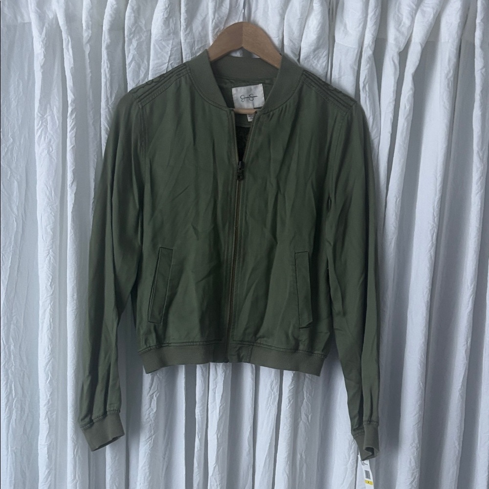 Jessica Simpson Olive Bomber Jacket